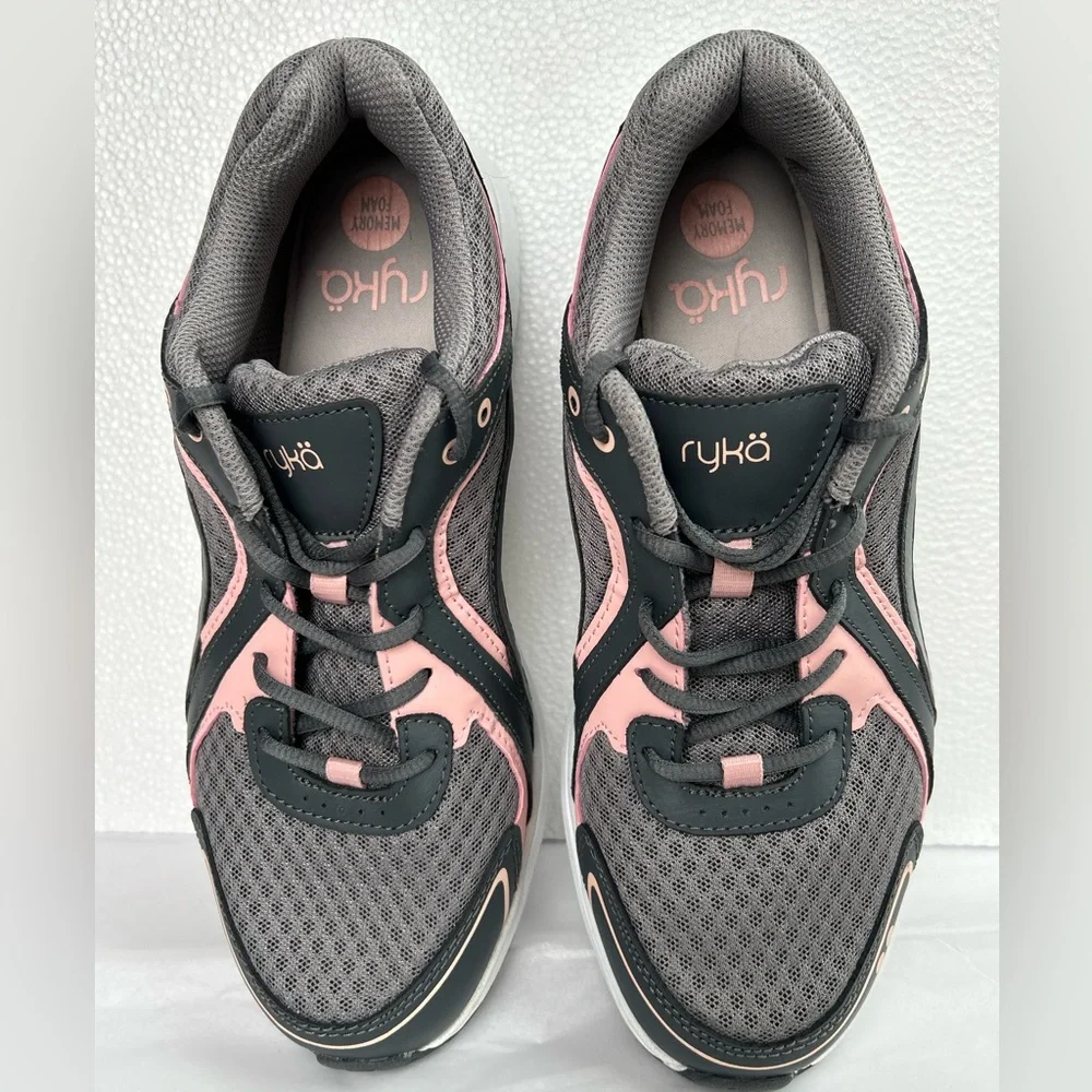 NWOB Ryka Women's Sky Walk Walking Gray and Pink Athletic Sneakers‎ - Size 10